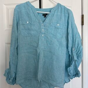 Talbots Aqua Linen Shirt, LP